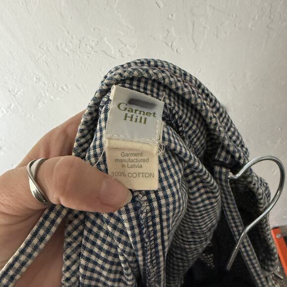 Garnet Hill Dress Vintage Cottage Medium‎ Blue Gingham Sleeveless Pockets - Picture 10 of 10
